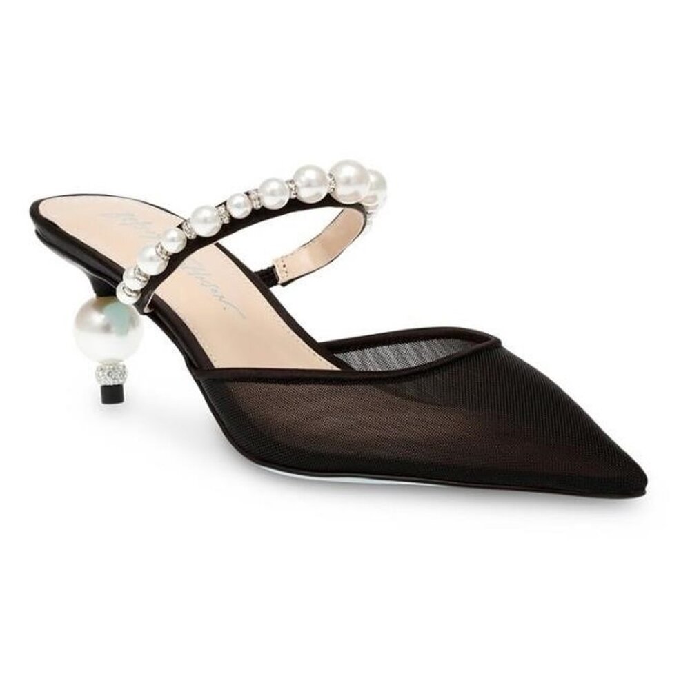 NEW Betsey Johnson Womens Evey Mesh Pointed Toe Pumps sz 9.5 black